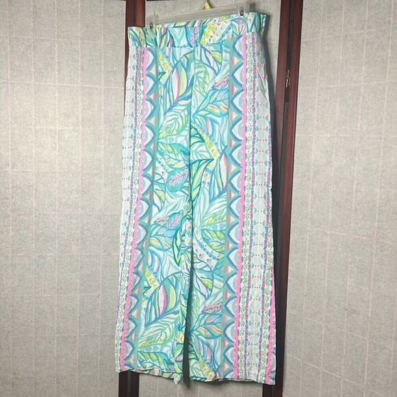 LILLY PULITZER BAL HARBOUR PALAZZO FLORAL PANTS SIZE M - Picture 6 of 10